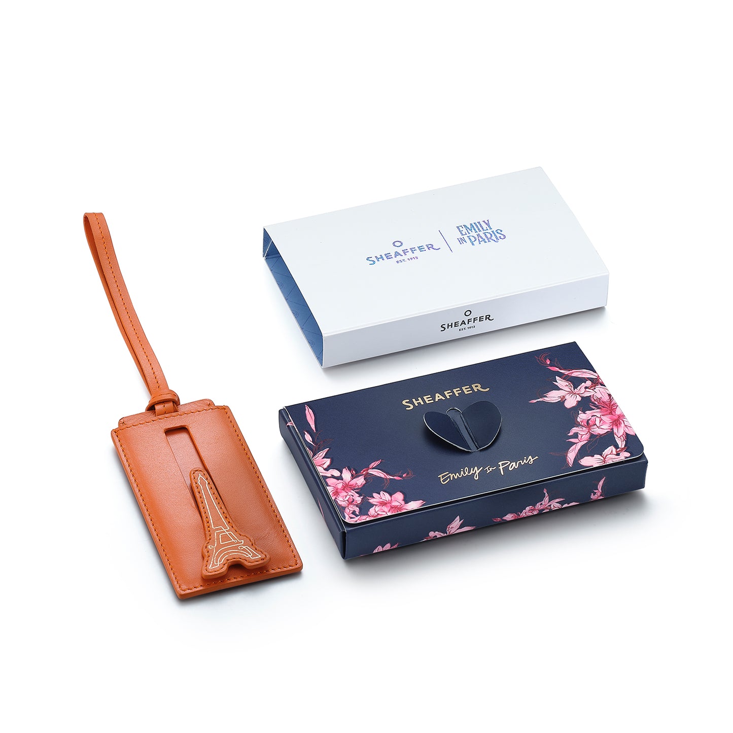 Sheaffer EIP Full-Grain Leather Luggage Tag - Orange
