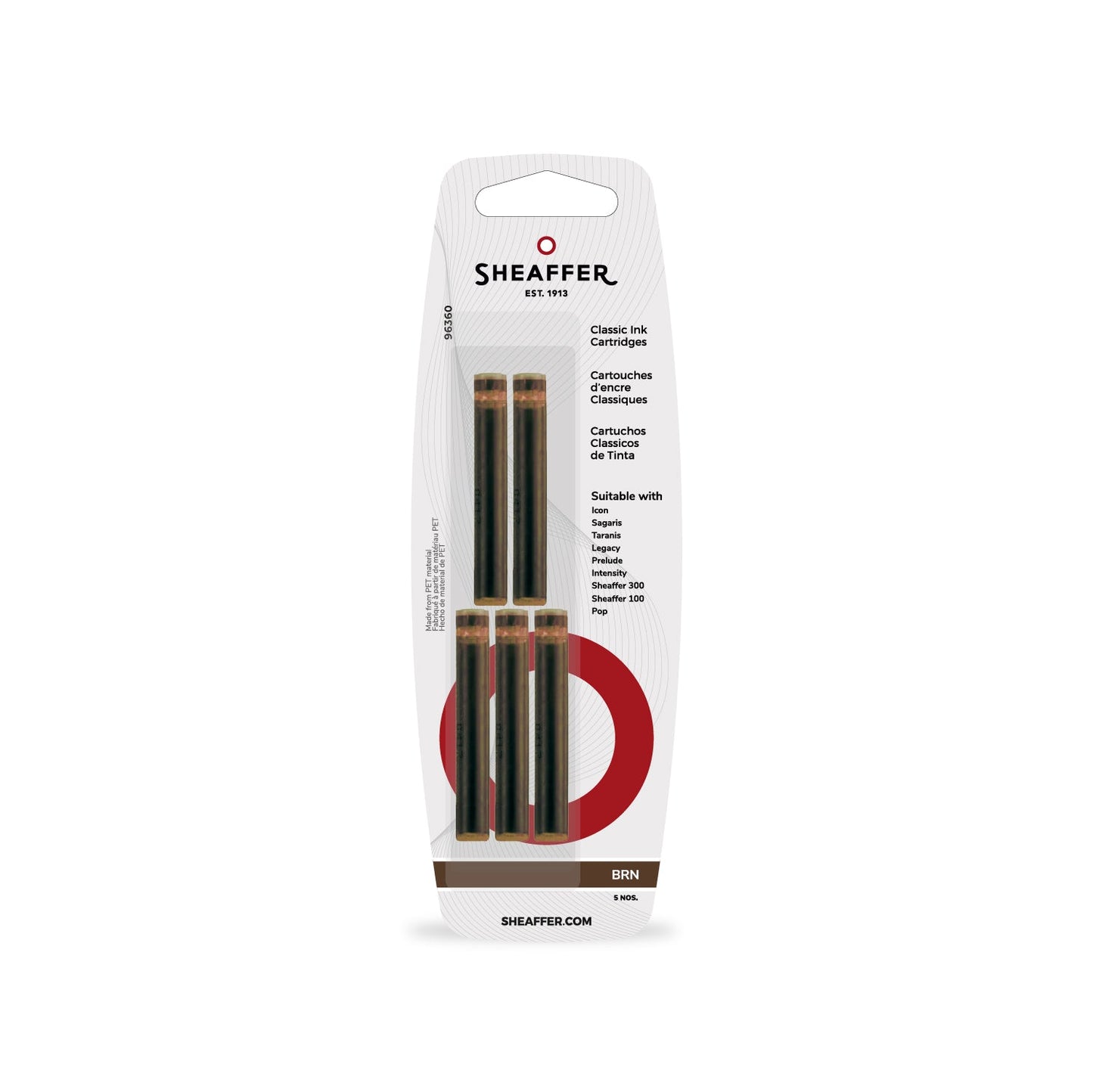 Sheaffer Classic Ink Cartridge (Pack of 5) Brown - Multiples of 6