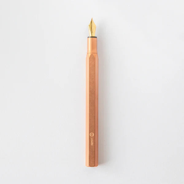STAT-22 Brassing - Brass Desk Fountain Pen (F nib)