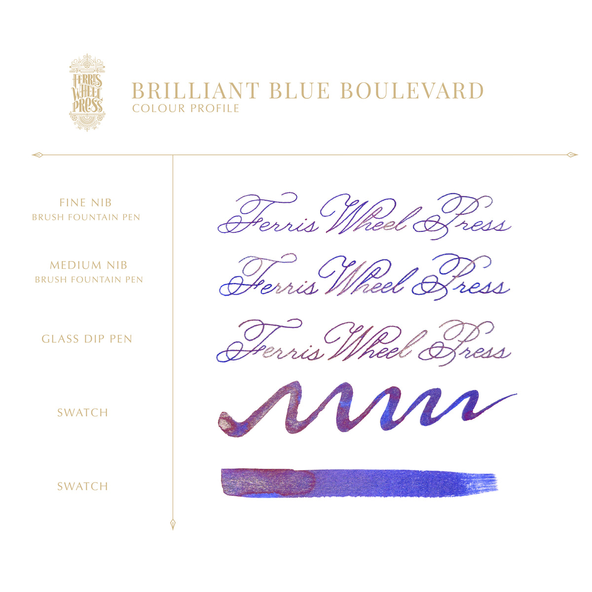Ferris Wheel Press Brilliant Blue Boulevard Fountain Pen Ink 10ml