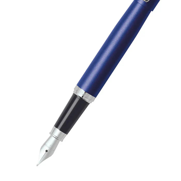 Sheaffer VFM Neon Blue Fountain Pen With Chrome Trims - Fine
