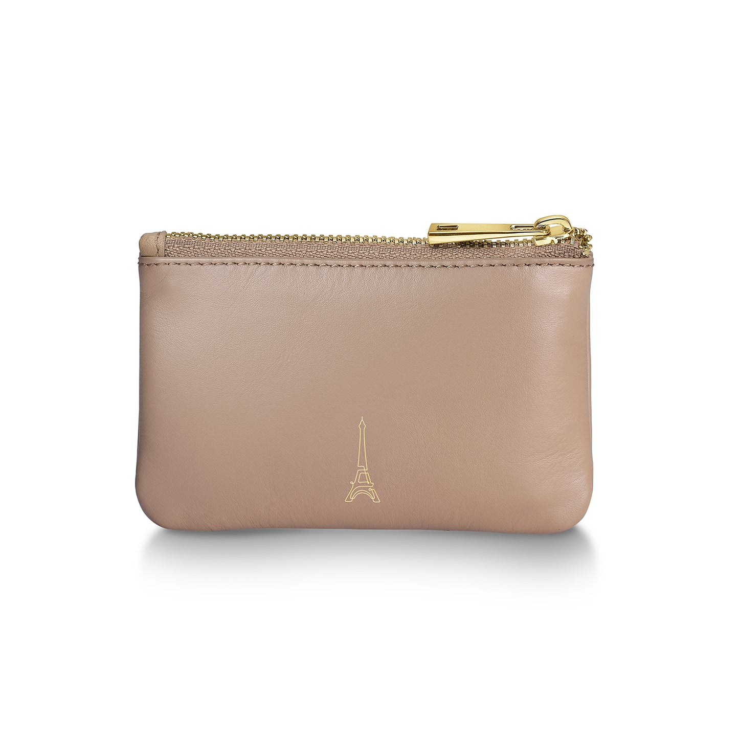 Sheaffer EIP Full-Grain Leather Zipped Key Fob Pouch - Taupe