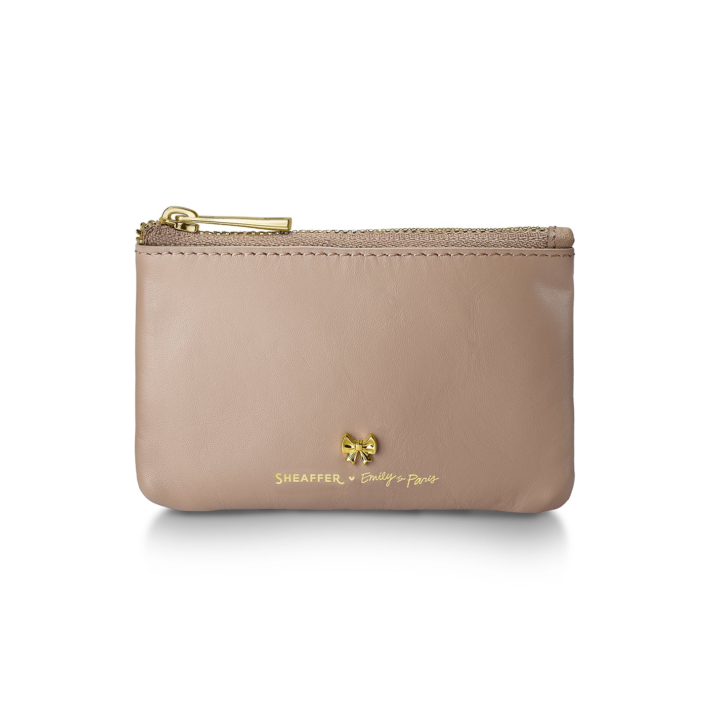 Sheaffer EIP Full-Grain Leather Zipped Key Fob Pouch - Taupe