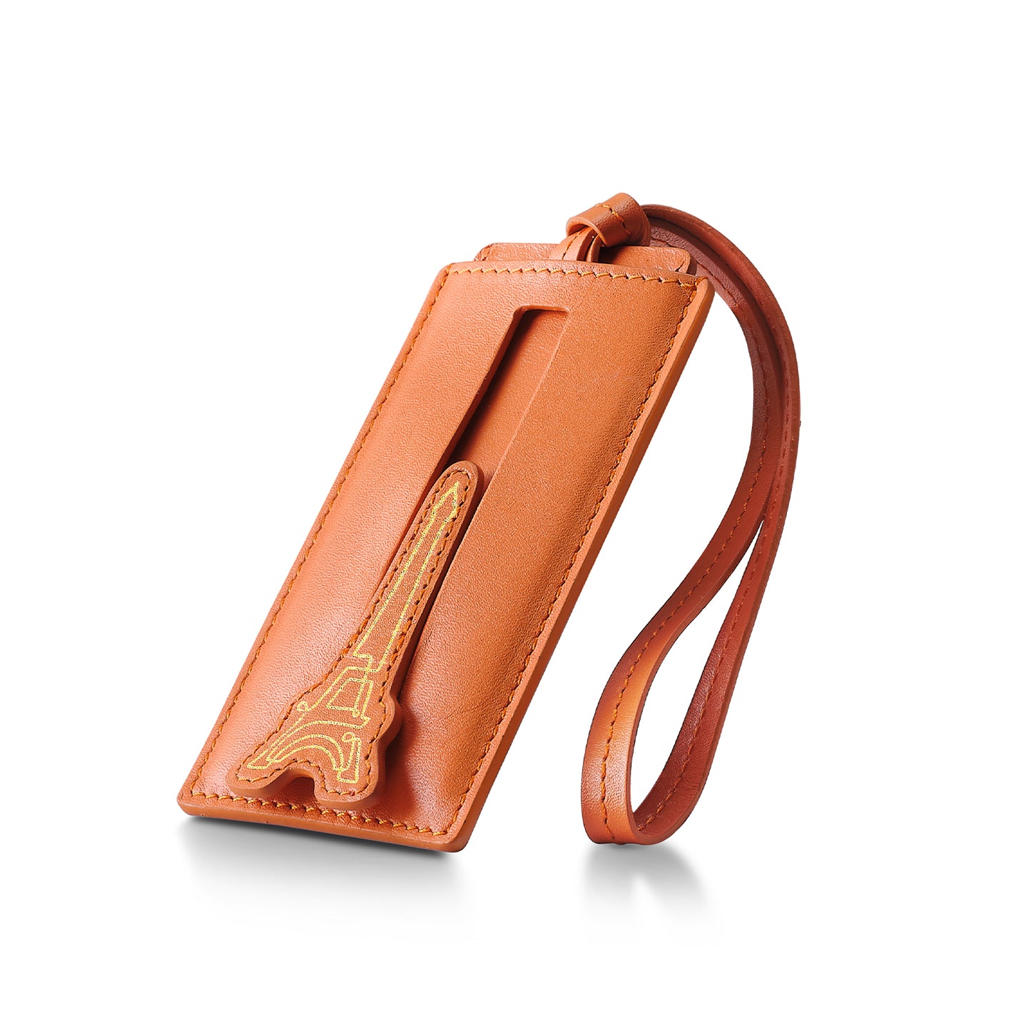 Sheaffer EIP Full-Grain Leather Luggage Tag - Orange