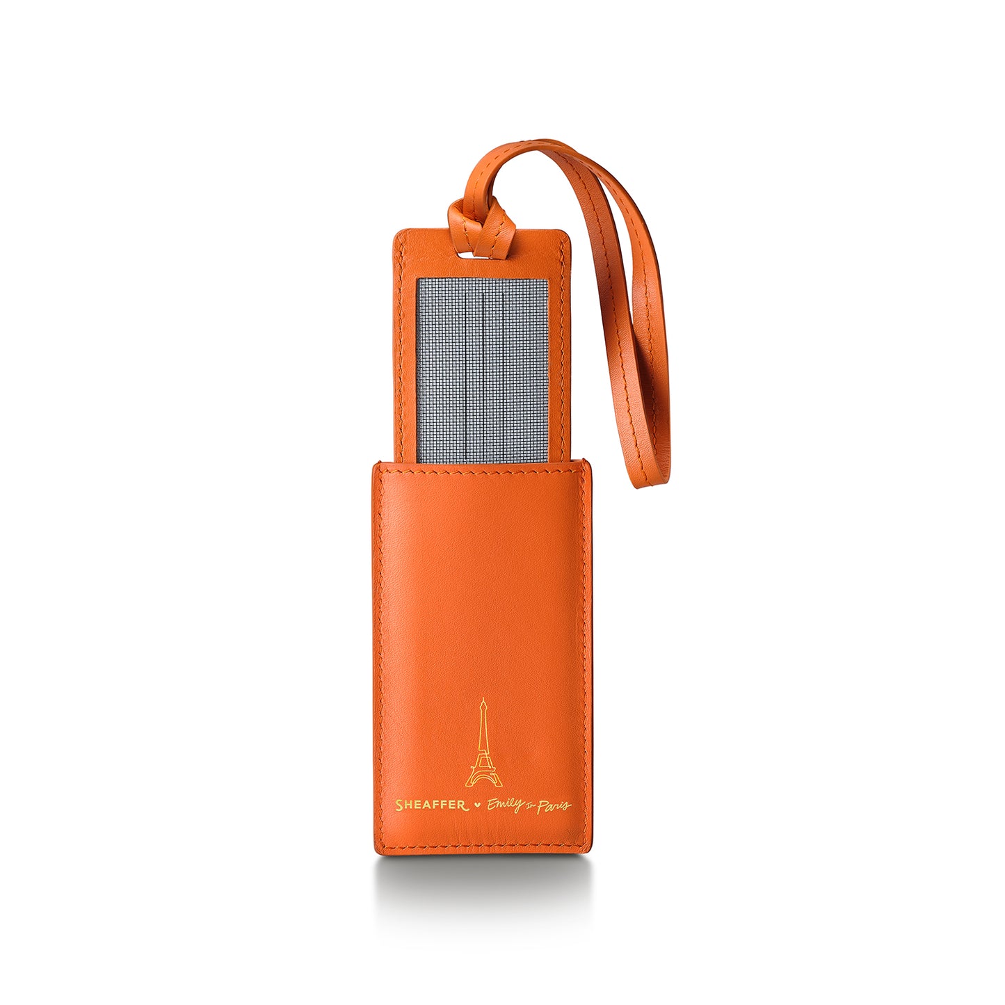 Sheaffer EIP Full-Grain Leather Luggage Tag - Orange