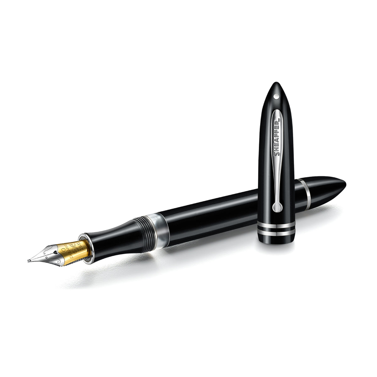 Sheaffer Balance III E892 Glossy Black and Chrome Trims Fountain Pen