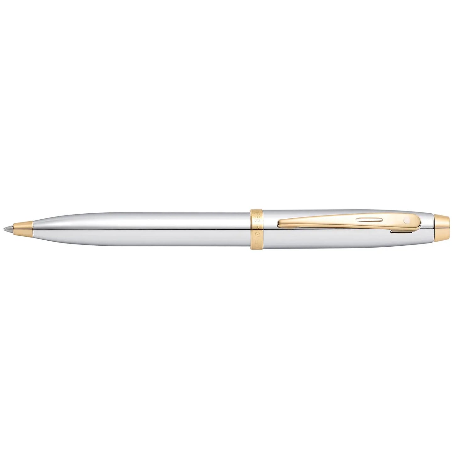 Sheaffer® Gift Set ft. Bright Chrome S100 9340 Ballpoint Pen with Gold Tone Trim and Medium Notebook
