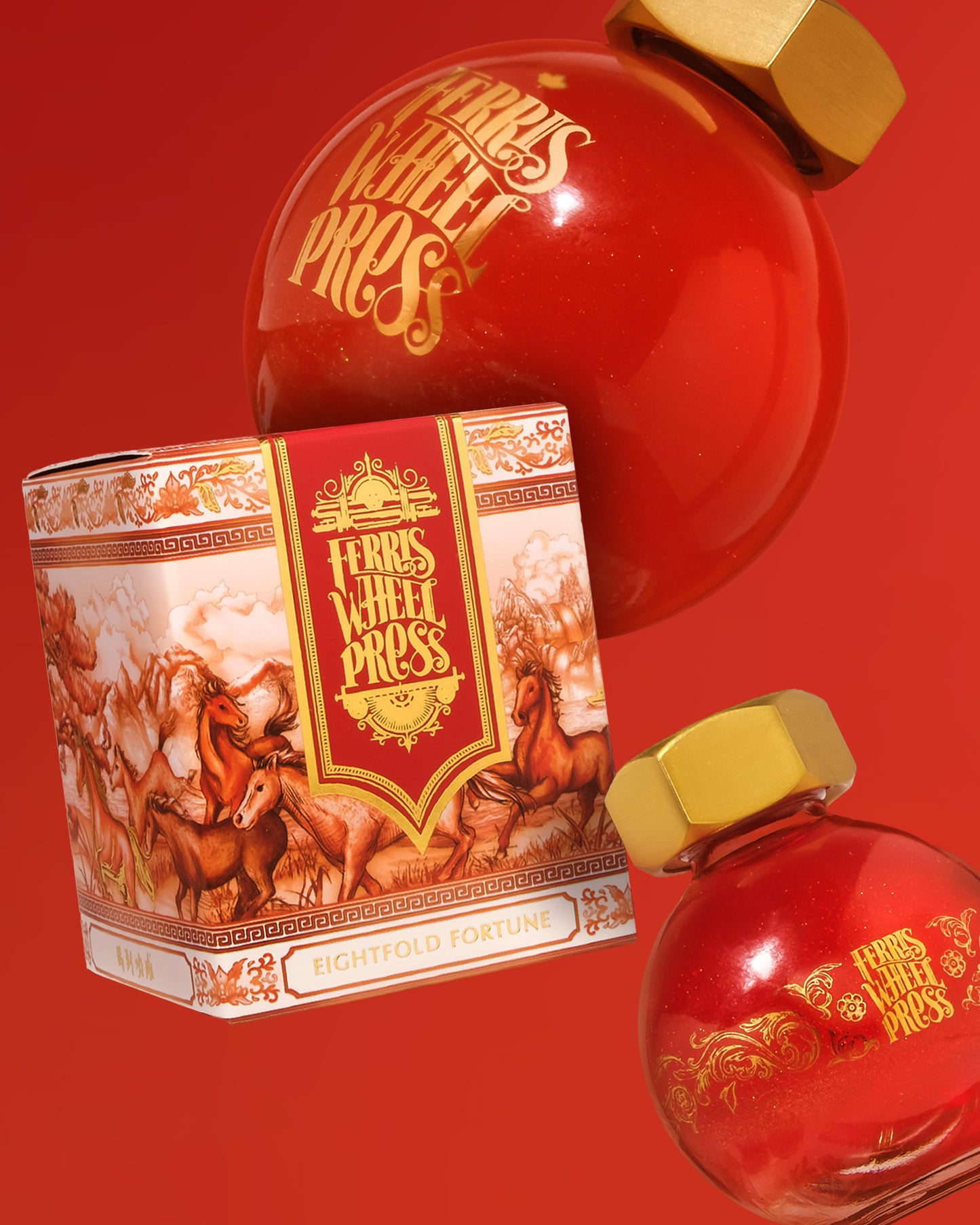 Lunar New Year Fountain Pen Ink 20mL / Fete Chinoise - Eightfold Fortune