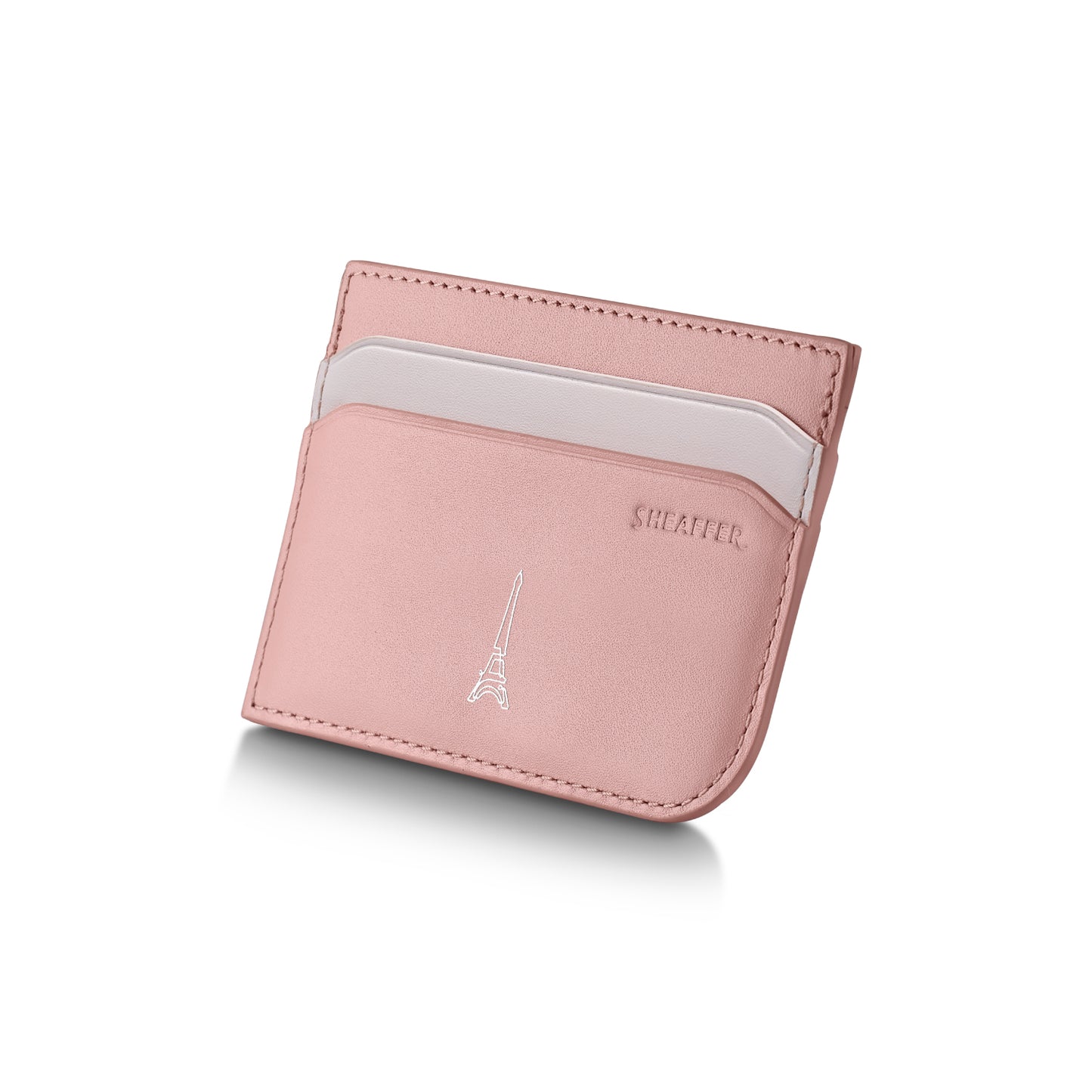 Sheaffer Gift Set - EIP Sentinel 321 Pink Matte Finish Ballpoint Pen with Chrome Trims and Full-Grain Leather Credit Card Holder