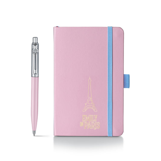 Sheaffer Gift Set - EIP Sentinel 321 Pink Matte Finish Ballpoint Pen with Chrome Trims and Small Hardbound Notebook