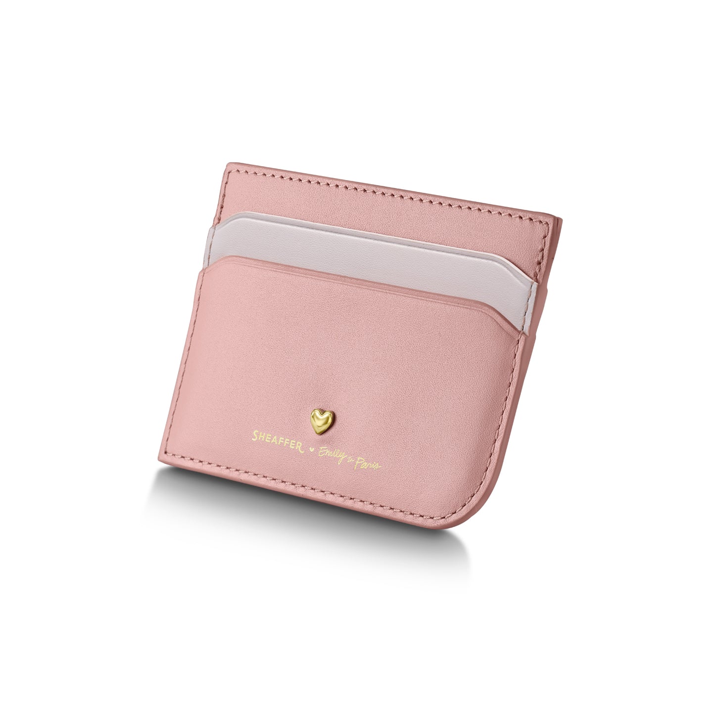 Sheaffer Gift Set - EIP Prelude Mini 9810 Pastel Pink Ballpoint Pen with Swarovski Crystal and Full-Grain Leather Credit Card Holder