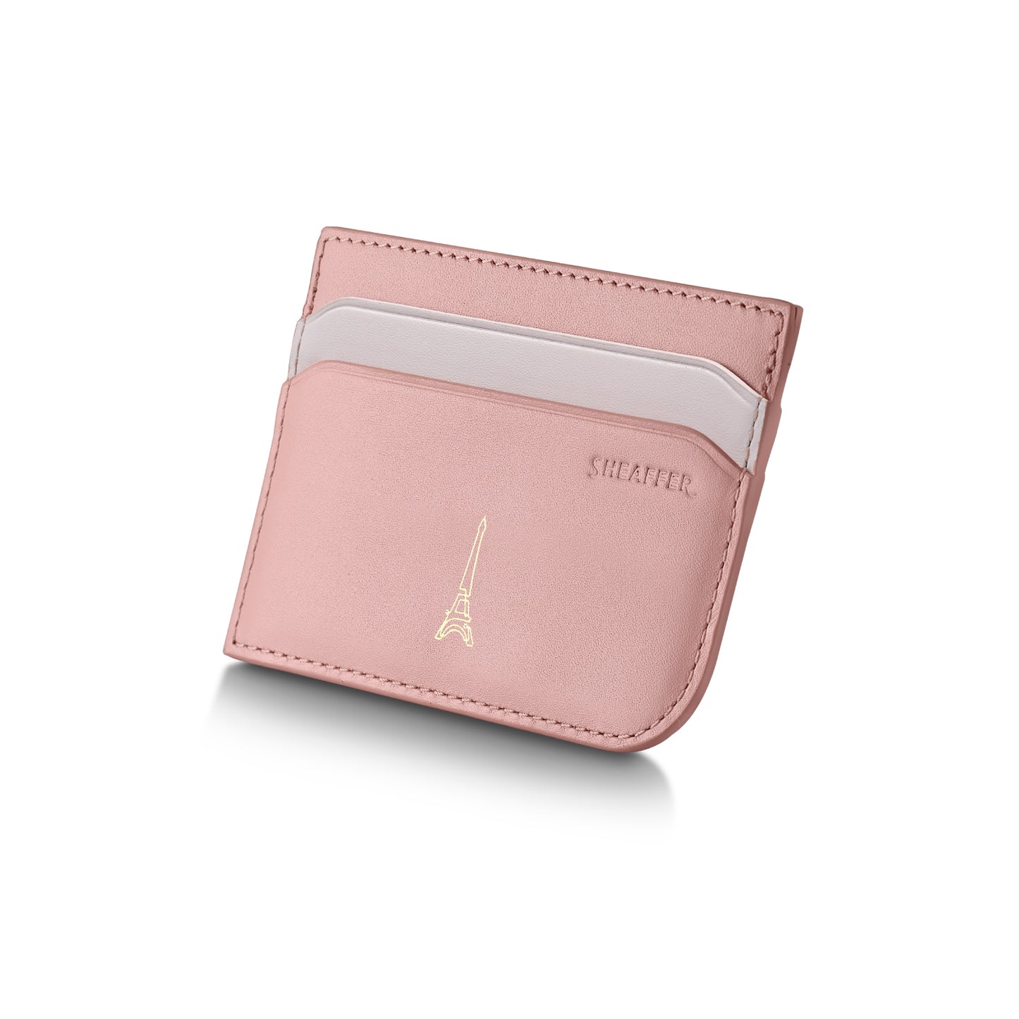 Sheaffer Gift Set - EIP Prelude Mini 9810 Pastel Pink Ballpoint Pen with Swarovski Crystal and Full-Grain Leather Credit Card Holder