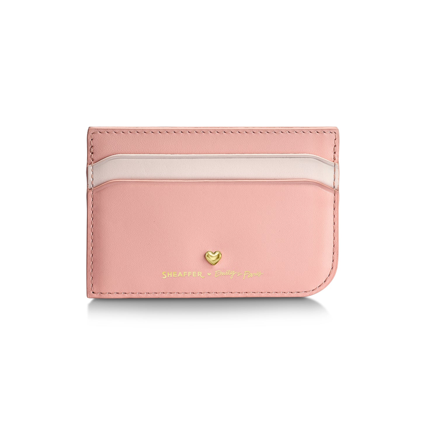 Sheaffer Gift Set - EIP Prelude Mini 9810 Pastel Pink Ballpoint Pen with Swarovski Crystal and Full-Grain Leather Credit Card Holder