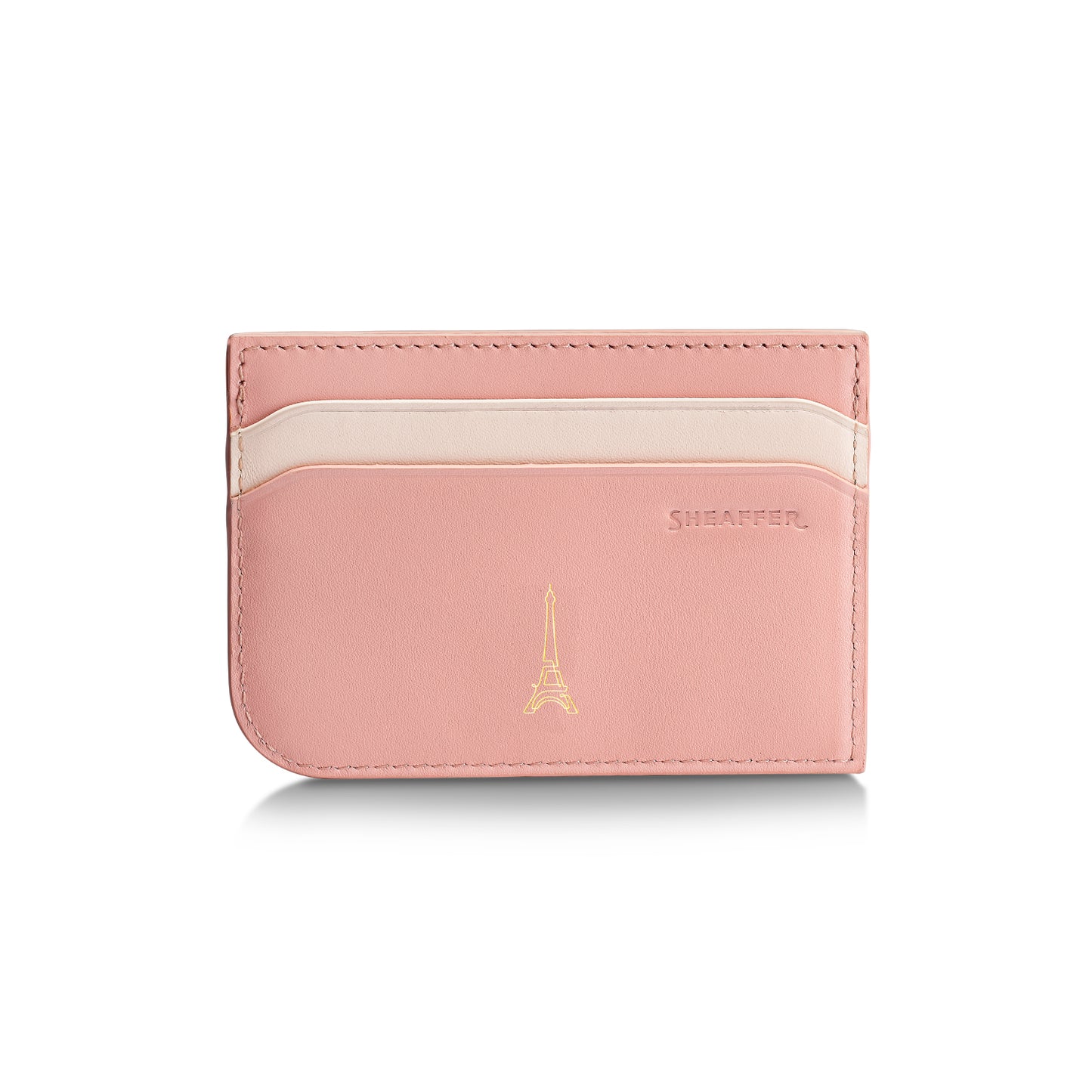 Sheaffer Gift Set - EIP Prelude Mini 9810 Pastel Pink Ballpoint Pen with Swarovski Crystal and Full-Grain Leather Credit Card Holder