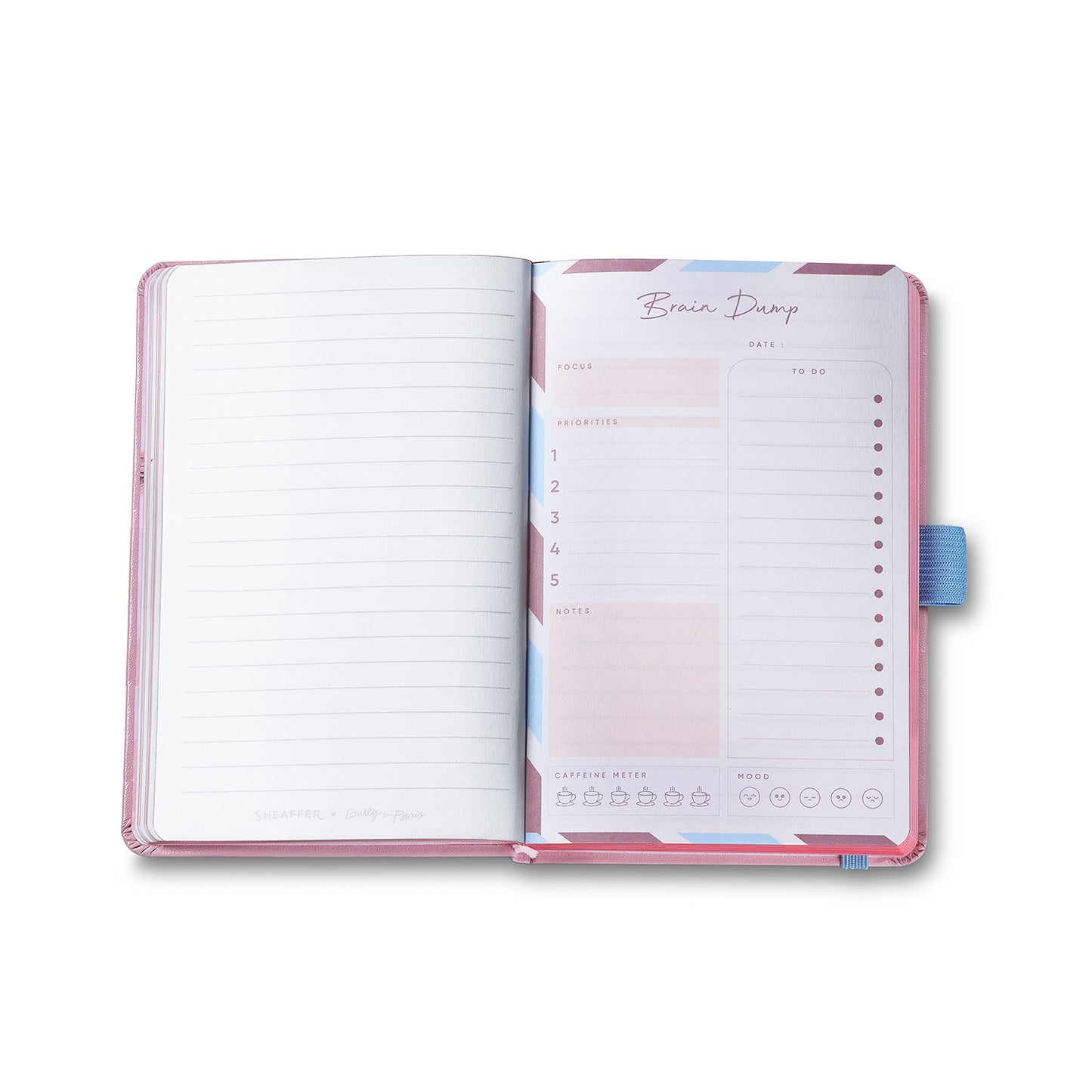 Set - EIP Prelude Mini 9810 Pastel Pink Ballpoint Pen with Swarovski Crystal and Small Hardbound Notebook