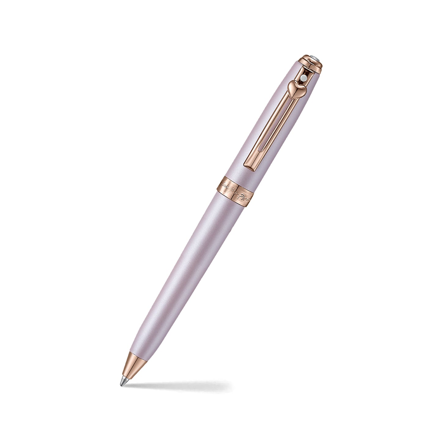 Set - EIP Prelude Mini 9810 Pastel Pink Ballpoint Pen with Swarovski Crystal and Small Hardbound Notebook