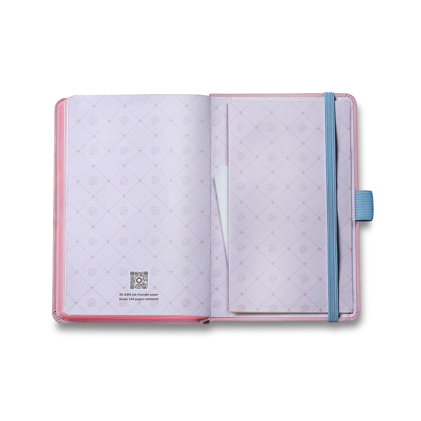 Set - EIP Prelude Mini 9810 Pastel Pink Ballpoint Pen with Swarovski Crystal and Small Hardbound Notebook