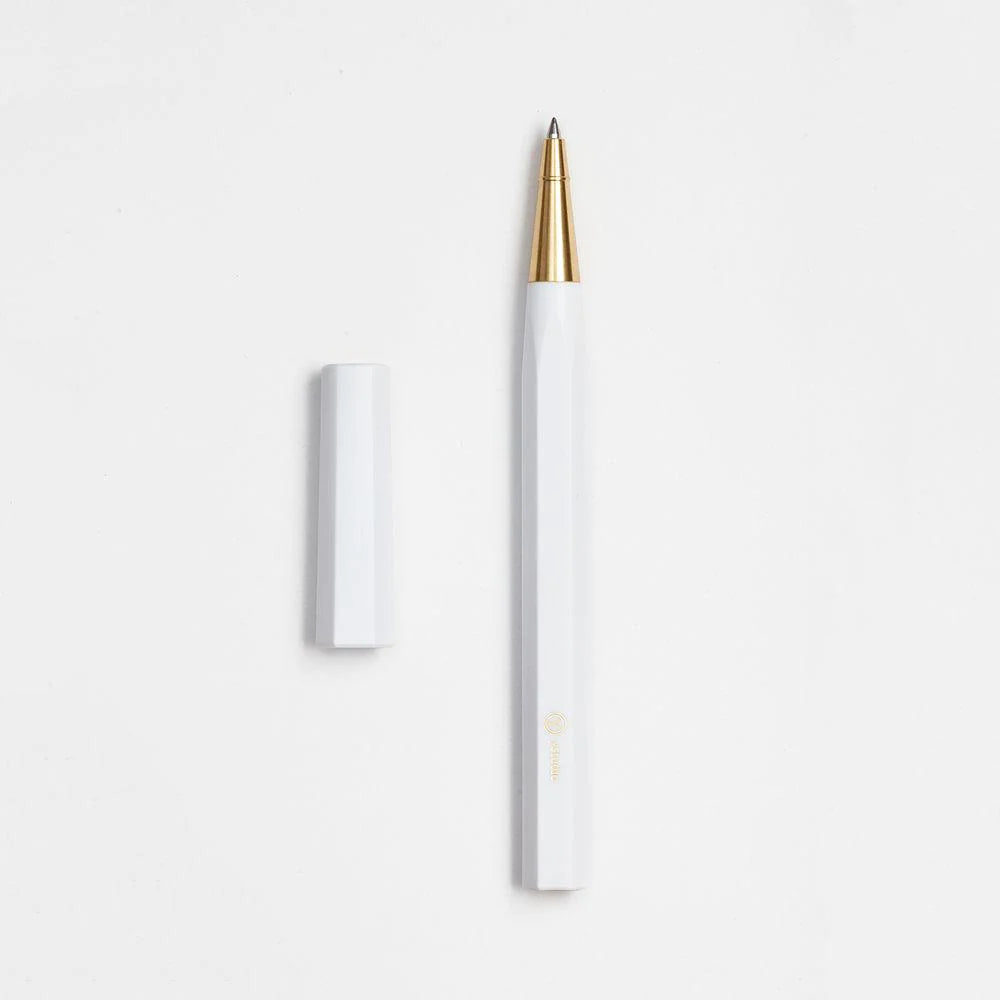 Resin & Brass - Rollerball Pen (WHITE)