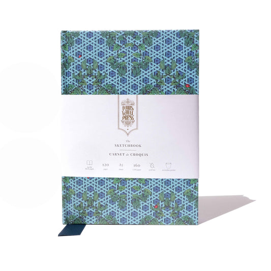 Ferris Wheel Press Enveloped in Rattan A5 Sketchbook in Teal