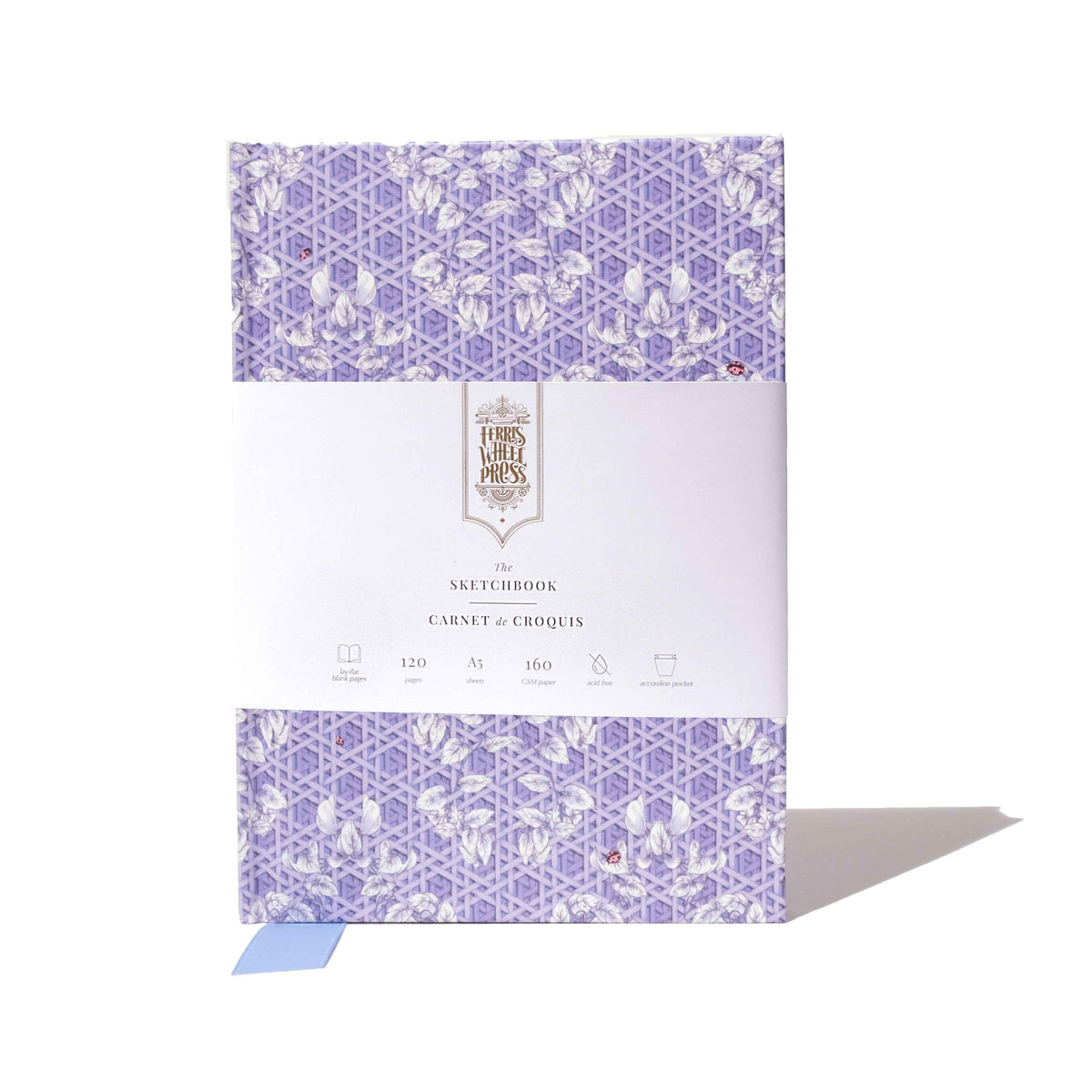 Ferris Wheel Press Enveloped in Rattan A5 Sketchbook in Violet Blue