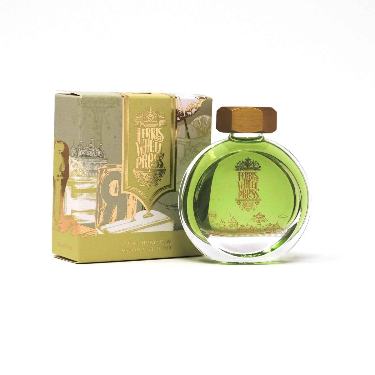 Ferris Wheel Press Sweet Honeydew 38mL fountain pen ink bottle and box